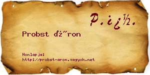 Probst Áron névjegykártya